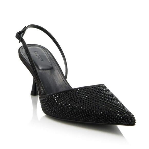 Jonathan Simkhai Dylan Crystal-Embellished Black Slingback Heels, size US 6 NEW - Picture 2 of 5